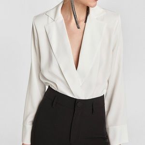 Zara Long Sleeve Collared Body Suit